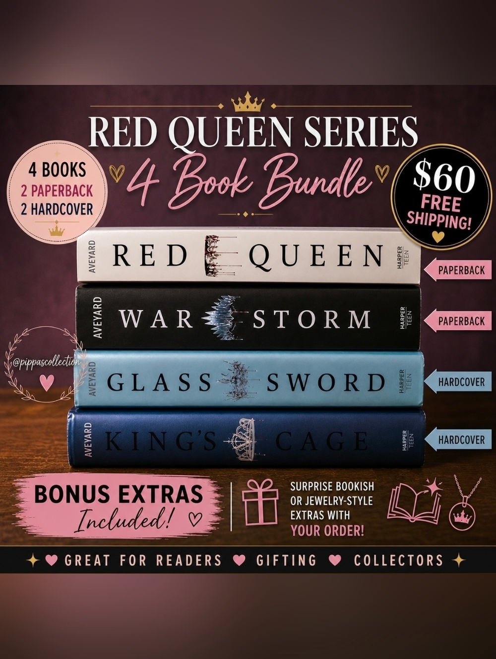 Red Queen Series Book Bundle + Extras